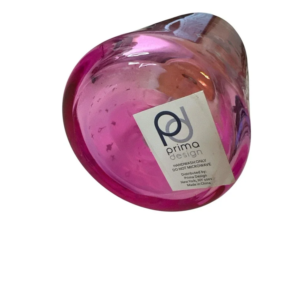 New Prima Design Glass Pink Ghost Sipper Glasses Halloween‎ Tumbler Cup